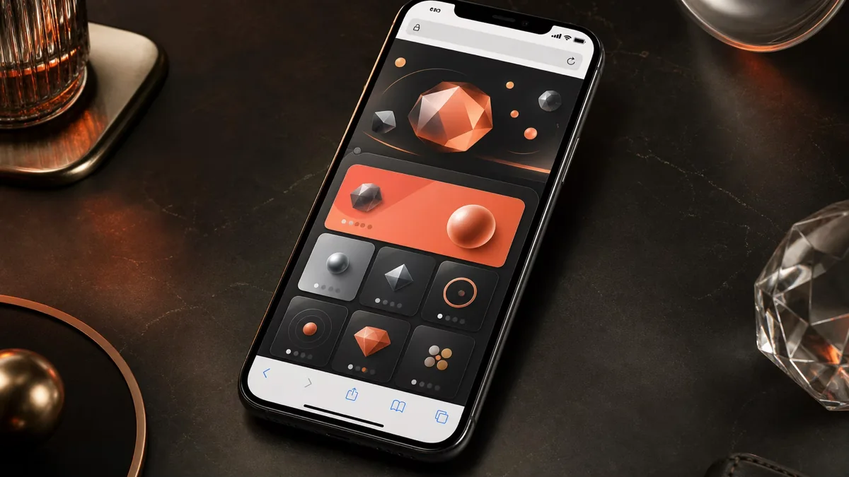 Smartphone showing browser-based casino access in the Mrmega colour palette